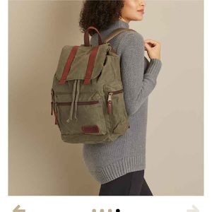 Duluth Trading Co Brown Oil Cloth Backpack NWT